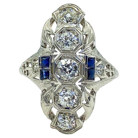 1920s tiffany replica diamond two sapphire|vintage sapphire rings 1920s.